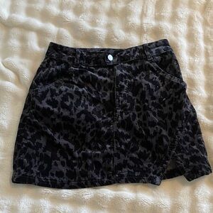 Anthropologie Black Leopard Skirt